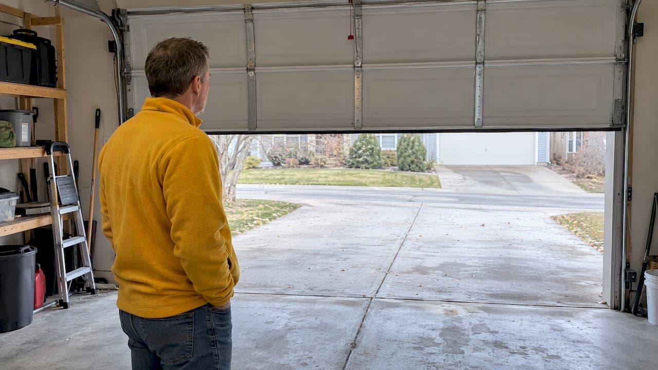 Garage Door Stuck Half Open? 5 Safety Rules for Homeowners
